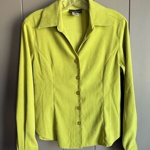 Harve Benard Petites by Benard Holtzman Neon Chartreuse Green Blazer Medium